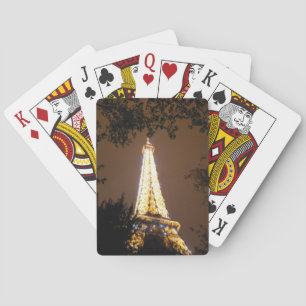 Eiffelturm in Paris, Frankreich bei Nacht Spielkarten