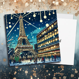 Eiffelturm in Paris, Frankreich zu Weihnachten Karte