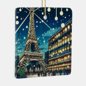 Eiffelturm in Paris, Frankreich zu Weihnachten Keramikornament (Rechts)