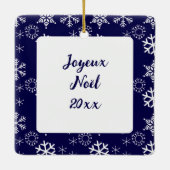 Eiffelturm in Paris, Frankreich zu Weihnachten Keramikornament (Rückseite)