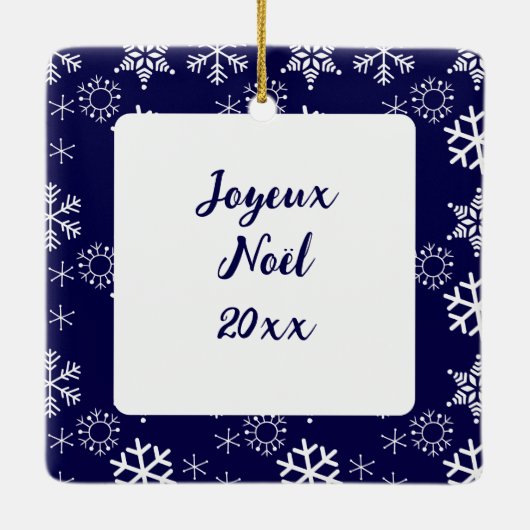 Eiffelturm in Paris, Frankreich zu Weihnachten Keramikornament (Rückseite)