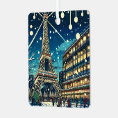 Eiffelturm in Paris, Frankreich zu Weihnachten Ornament Aus Metall (Vorderseite links)