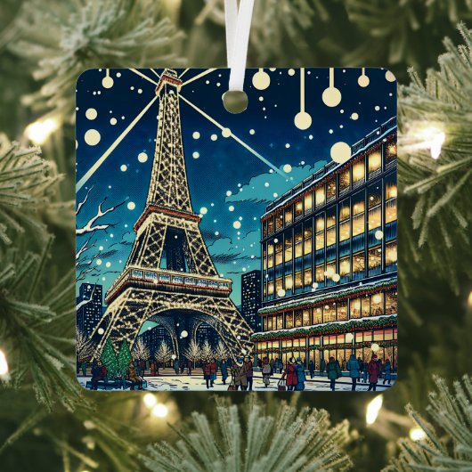 Eiffelturm in Paris, Frankreich zu Weihnachten Ornament Aus Metall (InSitu)