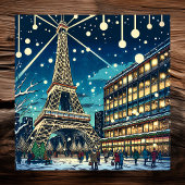 Eiffelturm in Paris, Frankreich zu Weihnachten Poster