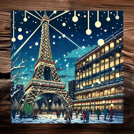 Eiffelturm in Paris, Frankreich zu Weihnachten Poster