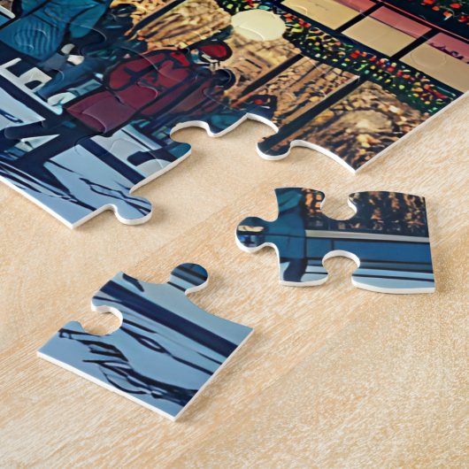 Eiffelturm in Paris, Frankreich zu Weihnachten Puzzle (Seite)