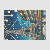 Eiffelturm in Paris, Frankreich zu Weihnachten Seidenpapier (Vorderseite)