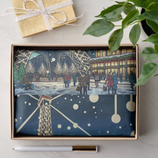 Eiffelturm in Paris, Frankreich zu Weihnachten Seidenpapier (Geschenk)