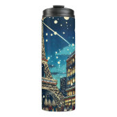 Eiffelturm in Paris, Frankreich zu Weihnachten Thermosbecher (Vorderseite)