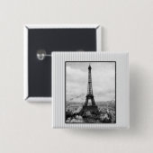 Eiffelturm in Paris gestreift vintage Button (Vorne & Hinten)
