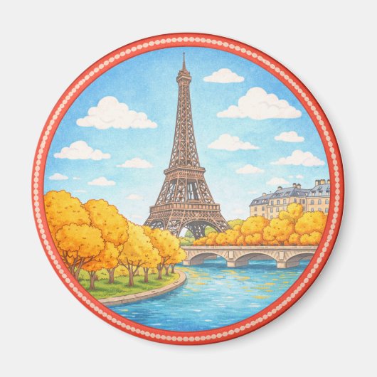 Eiffelturm in Paris Magnet (Vorne)