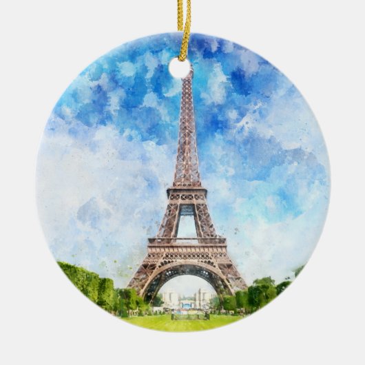 Eiffelturm in Paris nr1 Keramik Ornament (Vorne)