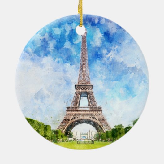 Eiffelturm in Paris nr1 Keramik Ornament (Hinten)