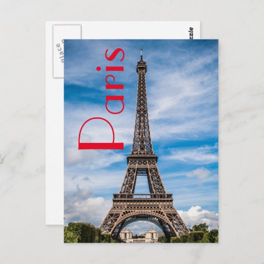 Eiffelturm in Paris Postkarte (Vorne/Hinten)