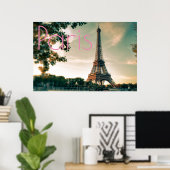 Eiffelturm in Paris Romantische Liebe Stadt Poster (Heimbüro)