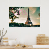 Eiffelturm in Paris Romantische Liebe Stadt Poster (Küche)