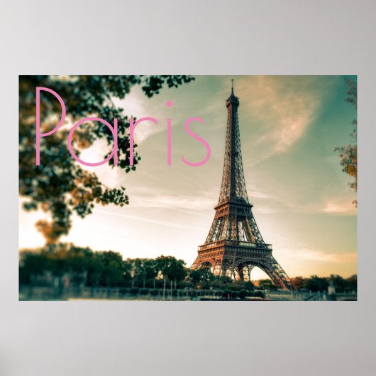 Eiffelturm in Paris Romantische Liebe Stadt Poster (Vorne)