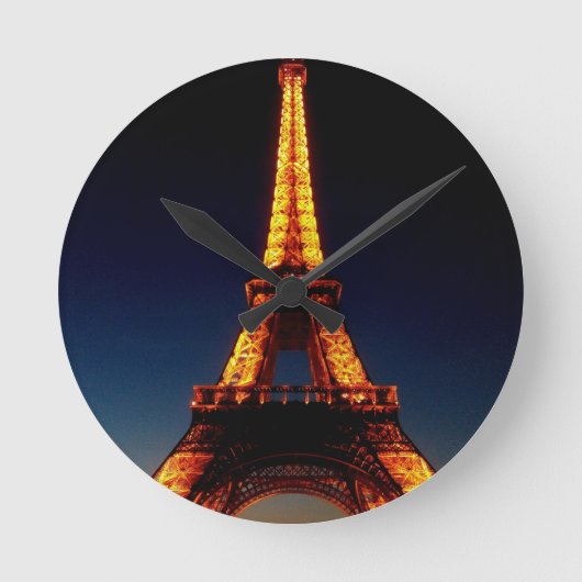 Eiffelturm in Paris Runde Wanduhr (Vorderseite)