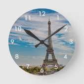Eiffelturm in Paris Runde Wanduhr (Vorderseite)