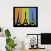 Eiffelturm in Paris Triptych Poster (Heimbüro)