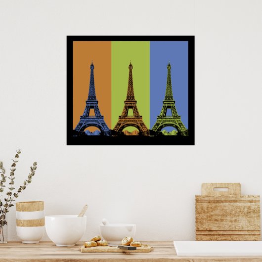 Eiffelturm in Paris Triptych Poster (Küche)