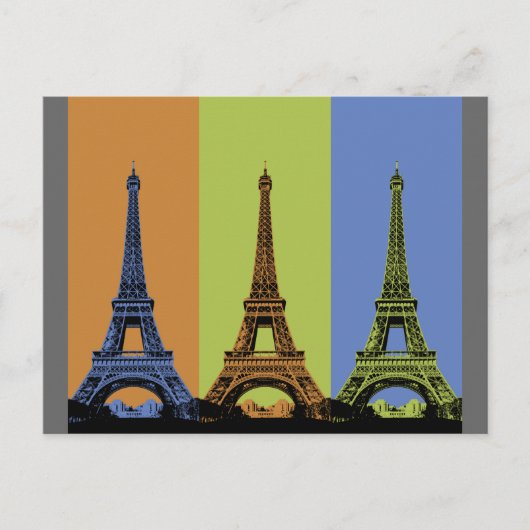 Eiffelturm in Paris Triptych Postkarte (Vorderseite)