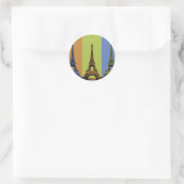 Eiffelturm in Paris Triptych Runder Aufkleber (Tasche)