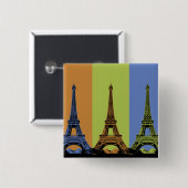 Eiffelturm in Paris Triptychon Button (Vorne & Hinten)