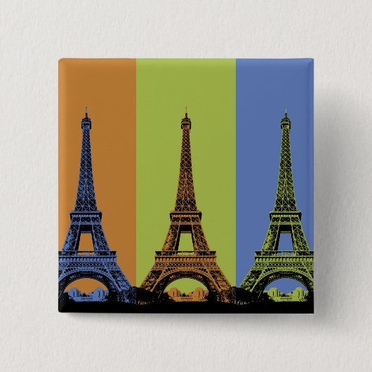 Eiffelturm in Paris Triptychon Button (Vorderseite)