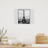Eiffelturm in Paris Vintag gestreift Poster (Küche)