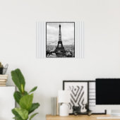Eiffelturm in Paris Vintag gestreift Poster (Heimbüro)