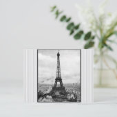 Eiffelturm in Paris Vintag gestreift Postkarte (Stehend Vorderseite)