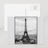 Eiffelturm in Paris Vintag gestreift Postkarte (Vorne/Hinten)