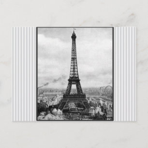 Eiffelturm in Paris Vintag gestreift Postkarte