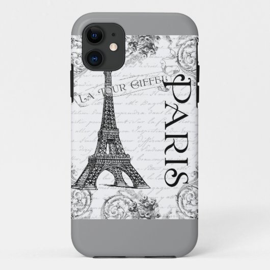 Eiffelturm in Schwarz und Weiß Case-Mate iPhone Hülle (Rückseite)