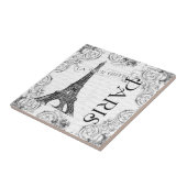 Eiffelturm in Schwarz und Weiß Fliese (Seite)