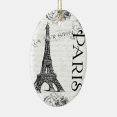 Eiffelturm in Schwarz und Weiß Keramikornament (Rechts)