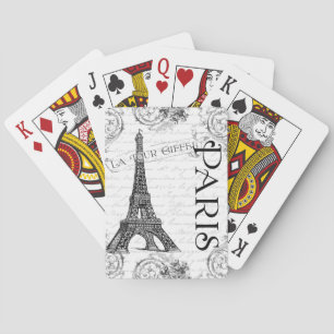Eiffelturm in Schwarz und Weiß Spielkarten