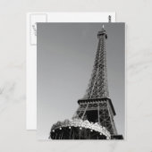 Eiffelturm in Schwarz-Weiß Postkarte (Vorne/Hinten)