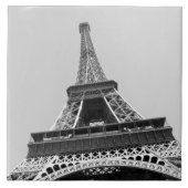 Eiffelturm in Schwarzweiss Fliese (Vorderseite)