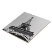 Eiffelturm in Schwarzweiss Fliese (Seite)
