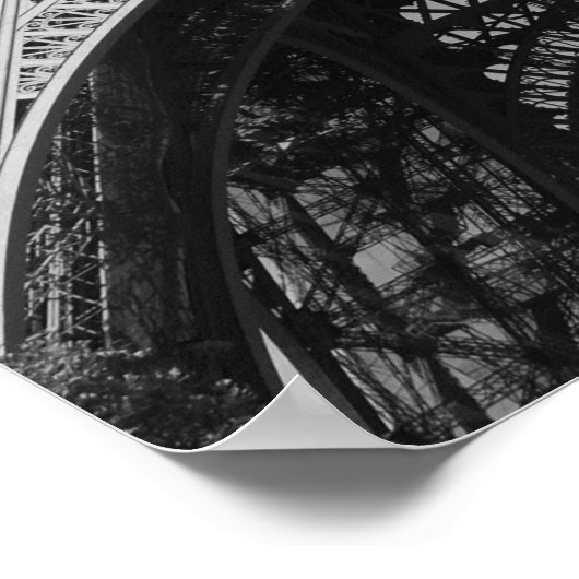 Eiffelturm in Schwarzweiß Poster (Ecke)
