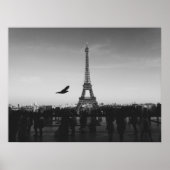 Eiffelturm in Schwarzweiß Poster (Vorne)