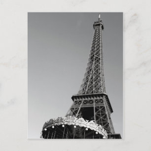 Eiffelturm in Schwarzweiß Postkarte