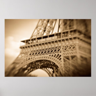 Eiffelturm in Sepia, Paris, Frankreich Poster