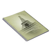 Eiffelturm in Sepia-Ton Notizblock (Rechte Seite)