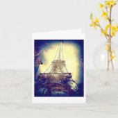 Eiffelturm, Indigo-Blau, leer Karte (Gelbe Blume)