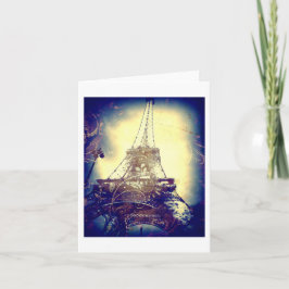 Eiffelturm, Indigo-Blau, leer Karte