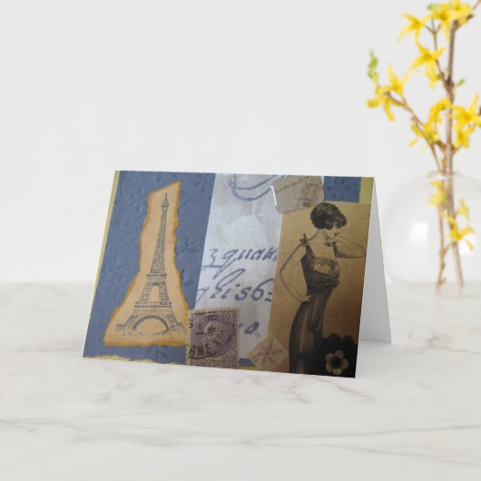 Eiffelturm, J'Adore Karte (Gelbe Blume)