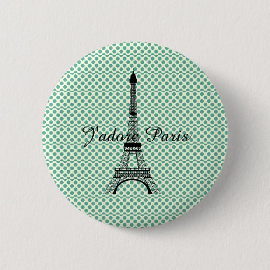 Eiffelturm J'adore Paris Button (Vorderseite)